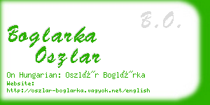 boglarka oszlar business card